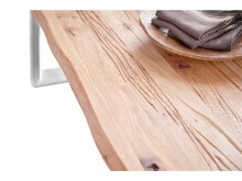 Esstisch >Matras< in Wildeiche lackiert aus Edelstahl - 180x77x100cm (BxHxT)