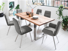 Esstisch >Matras< in Wildeiche lackiert aus Edelstahl - 180x77x100cm (BxHxT)