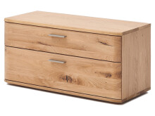 Sitzbank >Nilo< in Balkeneiche Bianco geölt aus Metall - 90x44x38cm (BxHxT)