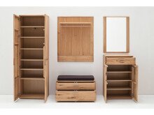 Sitzbank >Nilo< in Balkeneiche Bianco geölt aus Metall - 90x44x38cm (BxHxT)