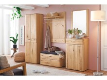 Garderobenschrank >Nilo< in Eiche Bianco aus Metall - 65x197x38cm (BxHxT)