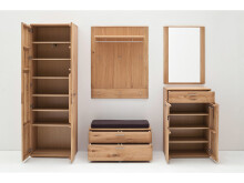 Garderobenschrank >Nilo< in Eiche Bianco aus Metall - 65x197x38cm (BxHxT)