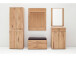 Garderobenschrank >Nilo< in Eiche Bianco aus Metall - 65x197x38cm (BxHxT)
