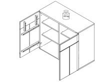 Kommode >Nilo< in Eiche Bianco geölt aus Metall - 100x86x44cm (BxHxT)