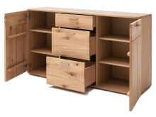 Sideboard >Nilo< in Eiche Bianco aus Metall - 150x84x44cm (BxHxT)