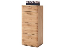 Kommode >Nilo< in Balkeneiche Bianco geölt aus Metall - 50x118x44cm (BxHxT)