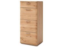 Kommode >Nilo< in Balkeneiche Bianco geölt aus Metall - 50x118x44cm (BxHxT)