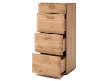 Kommode >Nilo< in Balkeneiche Bianco geölt aus Metall - 50x118x44cm (BxHxT)