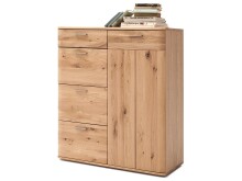 Kommode >Nilo< in Balkeneiche Bianco geölt aus Metall - 100x118x44cm (BxHxT)