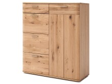 Kommode >Nilo< in Balkeneiche Bianco geölt aus Metall - 100x118x44cm (BxHxT)