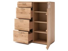 Kommode >Nilo< in Balkeneiche Bianco geölt aus Metall - 100x118x44cm (BxHxT)