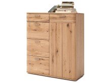 Kommode >Nilo< in Balkeneiche Bianco geölt aus Metall - 100x118x44cm (BxHxT)