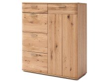 Kommode >Nilo< in Balkeneiche Bianco geölt aus Metall - 100x118x44cm (BxHxT)