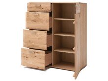 Kommode >Nilo< in Balkeneiche Bianco geölt aus Metall - 100x118x44cm (BxHxT)