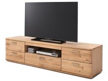 TV-Board >Nilo< in Balkeneiche Bianco geölt aus Metall - 175x44x44cm (BxHxT)