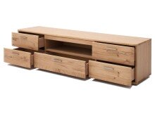 TV-Board >Nilo< in Balkeneiche Bianco geölt aus Metall - 175x44x44cm (BxHxT)
