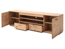 TV-Board >Nilo< in Balkeneiche Bianco geölt aus Metall - 200x58x44cm (BxHxT)