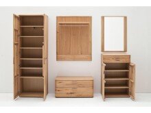 Garderoben-Set >Nilo< in Eiche Bianco aus Metall - 240x197x38cm (BxHxT)