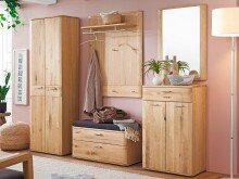 Garderoben-Set >Nilo< in Eiche Bianco aus Metall -...