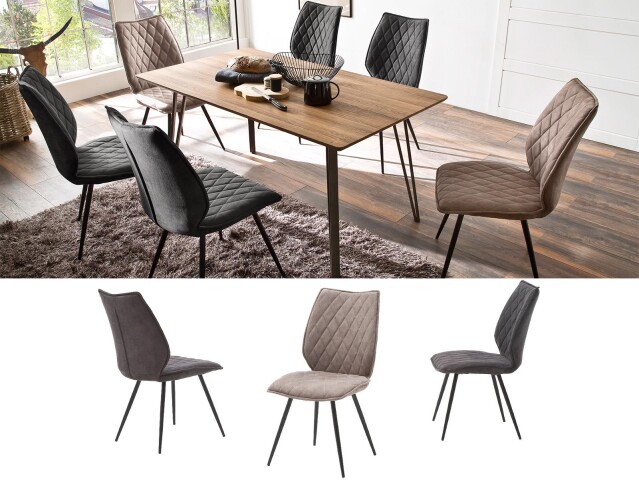 Esszimmerstuhl >Nashville< (2-er Set) in Anthrazit - 50x96x64 (BxHxT)