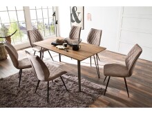 Esszimmerstuhl >Nashville< (2-er Set) in Sand aus Polyester - 50x96x64cm (BxHxT)