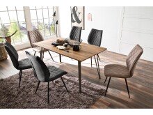 Esszimmerstuhl >Nashville< (2-er Set) in Sand aus Polyester - 50x96x64cm (BxHxT)