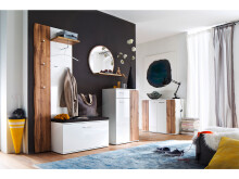 Sitzbank >Gandia< in Weiß matt / Weiß Hochglanz aus Metall - 90x47x38cm (BxHxT)