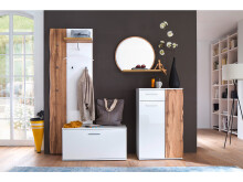 Sitzbank >Gandia< in Weiß matt / Weiß Hochglanz aus Metall - 90x47x38cm (BxHxT)