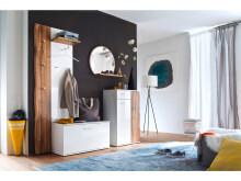 Sitzbank >Gandia< in Weiß matt / Weiß Hochglanz aus Metall - 90x47x38cm (BxHxT)