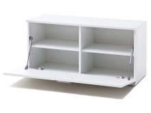 Sitzbank >Gandia< in Weiß matt / Weiß Hochglanz aus Metall - 90x47x38cm (BxHxT)