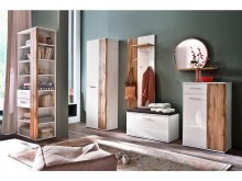 Sitzbank >Gandia< in Weiß matt / Weiß Hochglanz aus Metall - 90x47x38cm (BxHxT)