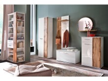 Sitzbank >Gandia< in Weiß matt / Weiß Hochglanz aus Metall - 90x47x38cm (BxHxT)