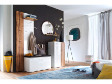 Sitzbank >Gandia< in Weiß matt / Weiß Hochglanz aus Metall - 90x47x38cm (BxHxT)