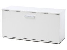 Sitzbank >Gandia< in Weiß matt / Weiß Hochglanz aus Metall - 90x47x38cm (BxHxT)