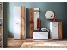Sitzbank >Gandia< in Weiß matt / Weiß Hochglanz aus Metall - 90x47x38cm (BxHxT)