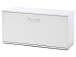 Sitzbank >Gandia< in Weiß matt / Weiß Hochglanz aus Metall - 90x47x38cm (BxHxT)