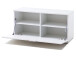 Sitzbank >Gandia< in Weiß matt / Weiß Hochglanz aus Metall - 90x47x38cm (BxHxT)