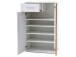 Schuhschrank >Gandia< in Weiß/Hochglanz aus Metall - 64x102x38cm (BxHxT)