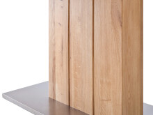 Esstisch >Greta I< in Edelstahlfarben aus Massivholz - 160x77x90cm (BxHxT)