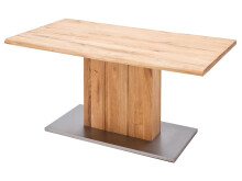 Esstisch >Greta II< in Edelstahlfarben aus Massivholz - 200x77x100cm (BxHxT)