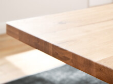 Esstisch >Greta IV< in Edelstahlfarben aus Massivholz - 160x77x90cm (BxHxT)