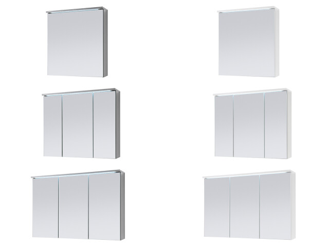 Spiegelschrank >Kirkja< in Weiß - 100x68x22,5cm (BxHxT)