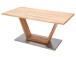 Esstisch >Greta V< in Edelstahlfarben aus Massivholz - 160x77x90cm (BxHxT)