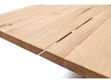 Esstisch >Greta VI< in Edelstahlfarben aus Massivholz - 160x77x90cm (BxHxT)