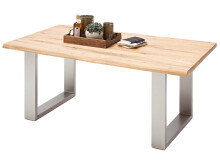 Esstisch >Greta VII< in Balkeneiche aus Massivholz - 160x77x90cm (BxHxT)