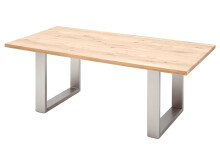 Esstisch >Greta VIII< in Balkeneiche aus Massivholz - 160x77x90cm (BxHxT)