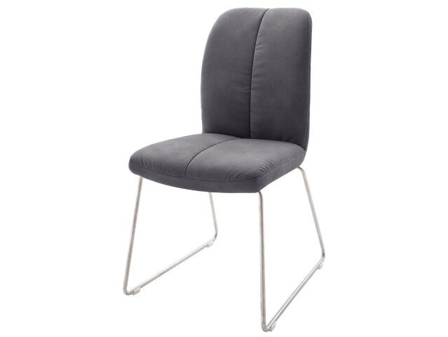 Esszimmerstuhl (2-er Set) in grau aus Polyurethan - 46x96x60cm (BxHxT)