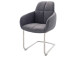 Esszimmerstuhl >Moorea IV< (2-er Set) in grau aus Polyurethan - 62x98x65 (BxHxT)