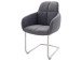 Esszimmerstuhl >Moorea IV< (2-er Set) in grau aus Polyurethan - 62x98x65 (BxHxT)