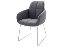 Esszimmerstuhl (2-er Set) in grau aus Polyurethan - 62x96x67cm (BxHxT)